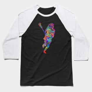 Lacrosse watercolor art Baseball T-Shirt